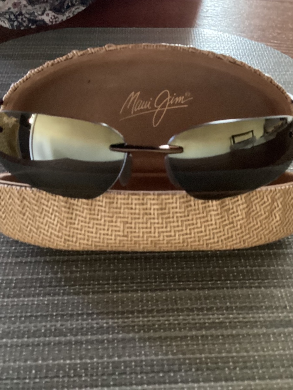Maui Jim Breakwall Rimless Sunglasses, Brown/Black
